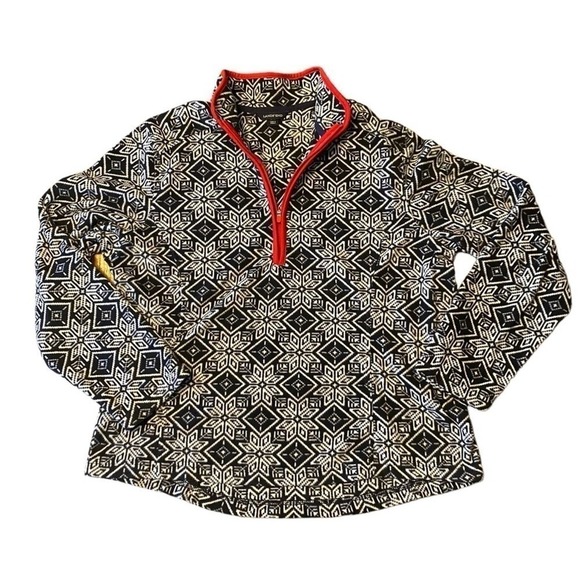 Women’s lands and quarter zip Nordic snowflake, large petite pullover - Picture 3 of 8